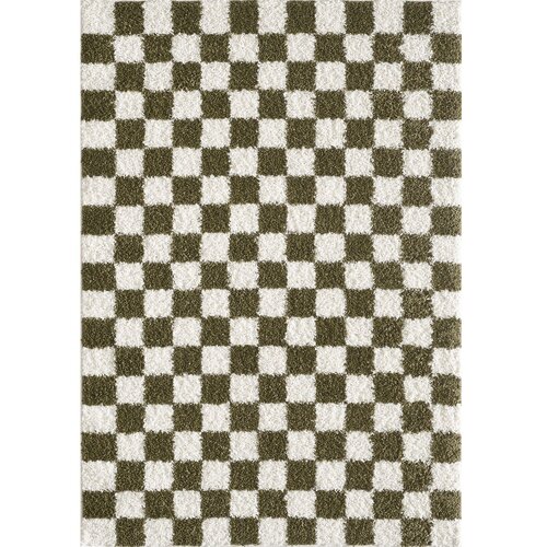 ESTE Tamno zeleni/krem tepih 120x170 cm Grida – Cene