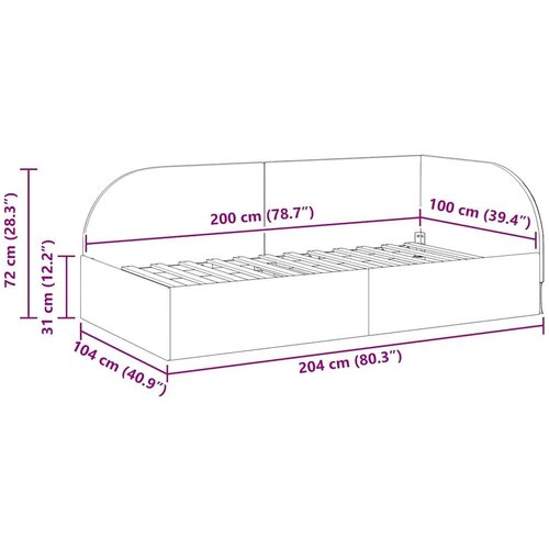 VidaXL Kutni okvir kreveta s uzglavljem Plava 100 cm x 200 cm tkanina Slike