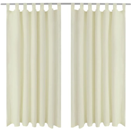 VidaXL Mikro-satenska zavjesa s tregerima 2 kom krem boje 140 x 225 cm Slike