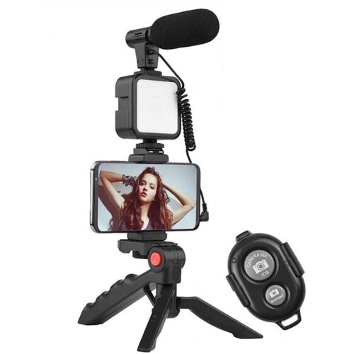 ILIKE Komplet za izdelavo videa in fotografij Elight Y9 Vlog Smartphone Fix z LED lučko/mikrofonom/stativom črne barve, (21262103) Cene