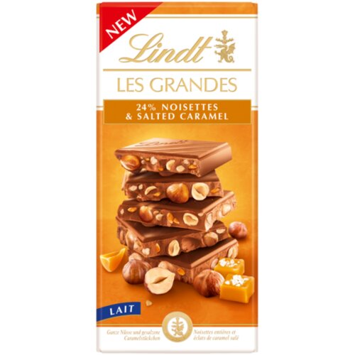 Lindt Čokolada Les Grandes - slana karamela in le&scaron;niki - 150 g Cene