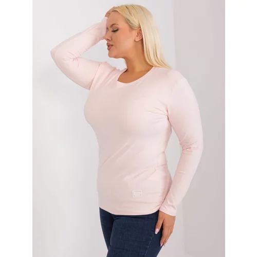 Fashion Hunters Light pink fitted plus size blouse
