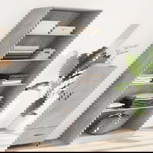 VidaXL Ormar siva boja betona 100 x 50 x 200 cm od konstruiranog drva Slike