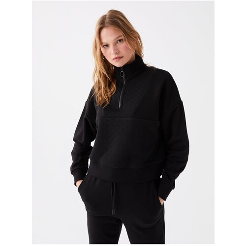 LC Waikiki Women&amp;#039;s High Neck Self Patterned Long Sleeve Oversize Sweatshirt Slike