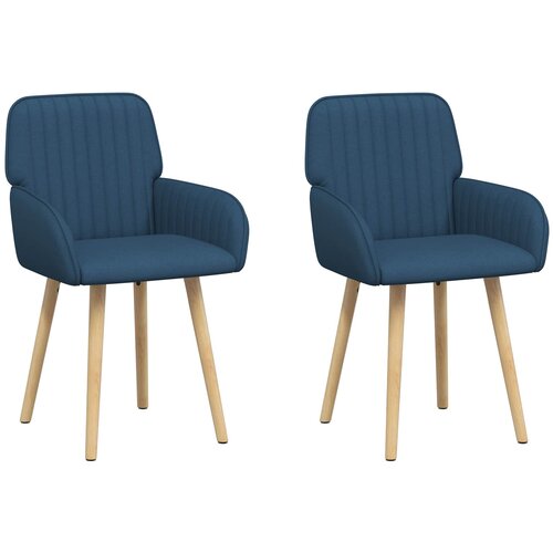 VidaXL Jedilni stoli 2 pcs Blago Modra 56,5 x 50 x 87,5 cm, (5000296652) Slike