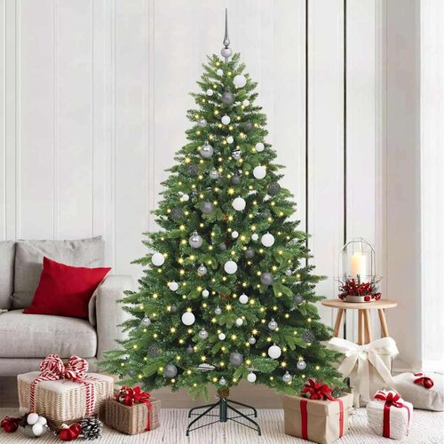 vidaXL Umestno božično drevo med 300 LED Zelena 210 cm PE in PVC Cene