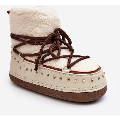 PS1 Women's Padded Snow Boots Beige Rohes Cene