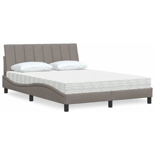 VidaXL Postelja z vzmetnico taupe 120x200 cm blago Slike