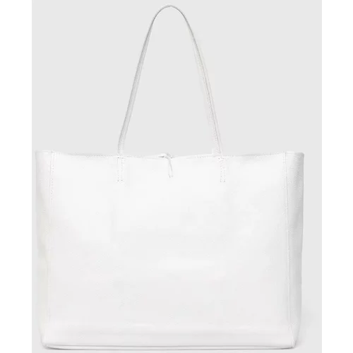 Answear Lab Kožna torba boja: bijela