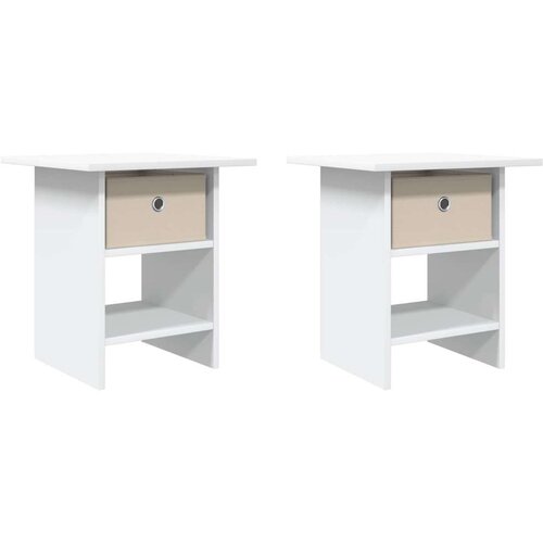  Noćni ormarić 2 pcs Bijelo 41 x 40 x 45 cm Konstruirano drvo Slike