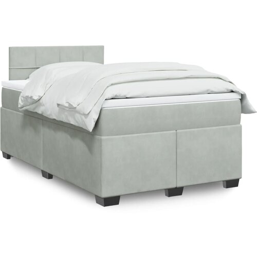The Living Store Box spring postelja z vzmetnico svetlo siva 120x200 cm žamet - Box Spring Postelja, (21490432) Cene