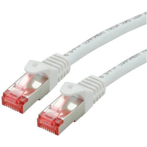 Roline 21.15.2662 RJ45 omrežni kabel\, patch kabel cat 6 s/ftp 2.00 m bela\, črna 1 kos, (20419402) Cene