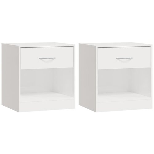 Maison Chic 2 kose Nočne omarice - Nočne mize s predalom visok sijaj bela, (21686806) Slike