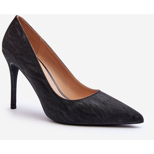Boto Black Glitter Decorated High Heels Klonisa Cene