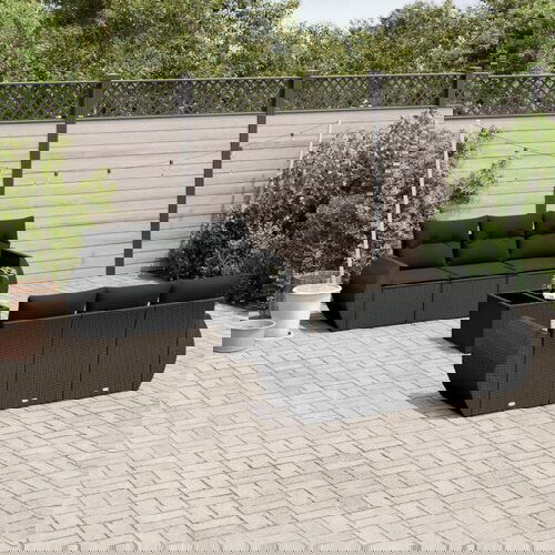 vidaXL 7-dijelni set vrtnih sofa od poliratana s jastucima crni Cijene
