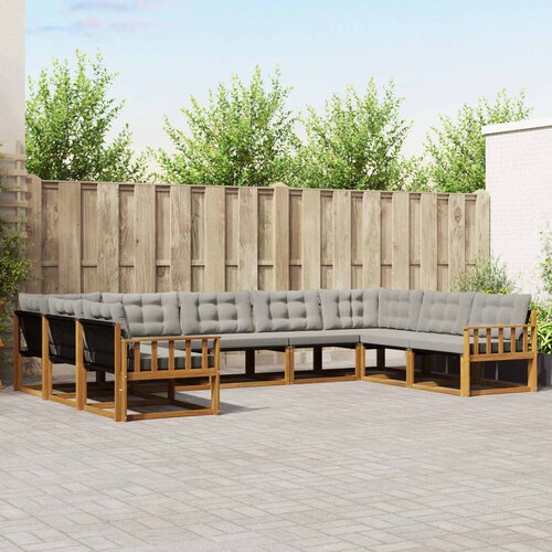  Set vanjskih sofa 9 kom. Prirodna i svijetlo siva Smeđa 404 x 247,5 x 73 cm Slike