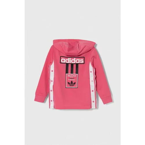 Adidas Dječja dukserica boja: ružičasta, s kapuljačom, s uzorkom