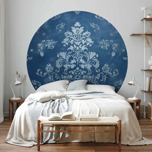  Okrugla fototapeta - Retro ornament in faded blues 280x280 Slike