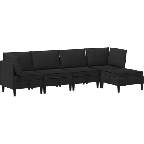  Set namještaja za dnevni boravak 5 pcs Crna Tkanina Cene