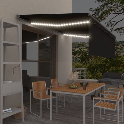 Tenda Automatska tenda s roletom i senzorom LED 4 5 x 3 m antracit Slike