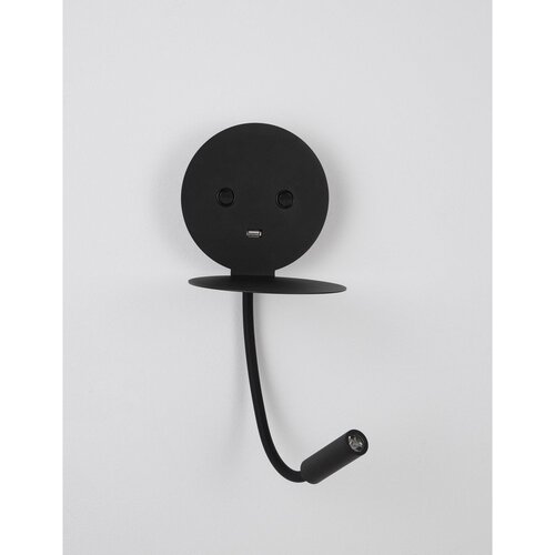 Nova Luce Crna LED zidna lampa aluminijska sa savitljivom konstrukcijom/s USB priključkom Eclip &amp;ndash; Slike