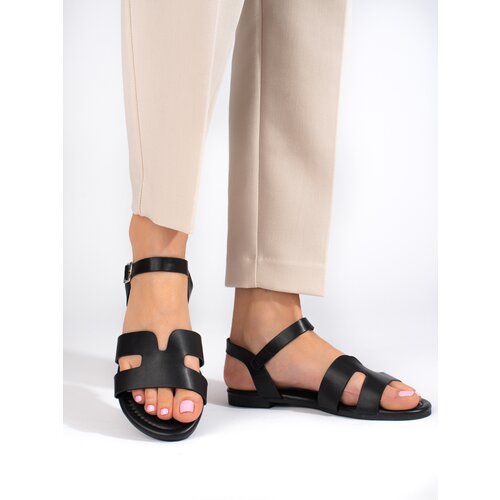 SHELOVET Flat Sandals Black Slike