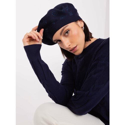 Fashion Hunters Navy blue women's beret with rhinestones Slike