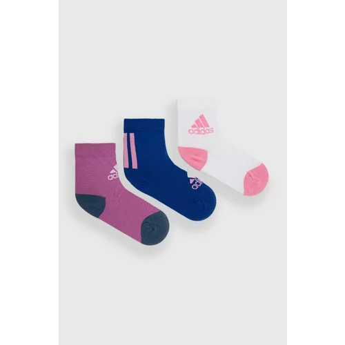 Adidas Dječje čarape (3-pack) boja: ružičasta