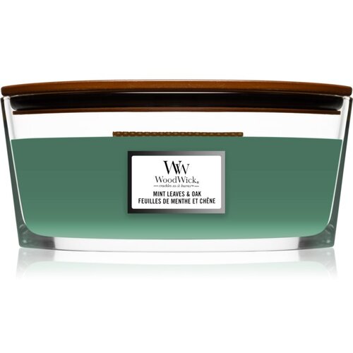 WoodWick Mint Leaves & Oak mirisna svijeća s drvenim fitiljem (hearthwick) 453,6 g Cijene