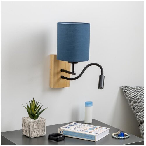  Brilagi - LED zidna lampa NUBILA WOOD 1xE27/25W/230V+ LED/3W hrast/tamno plava Cene