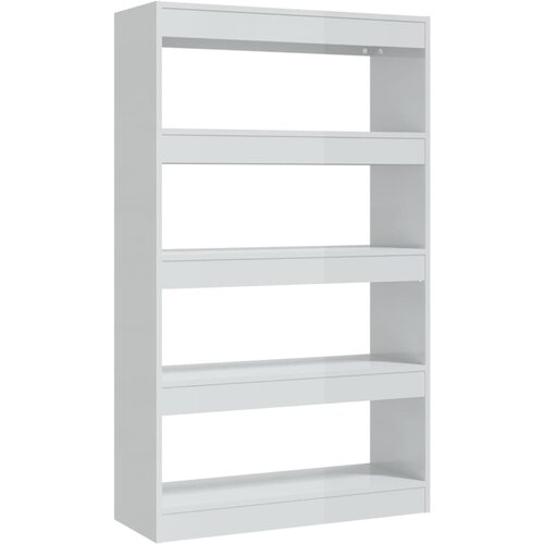 VidaXL Knjižna omara/pregrada visok sijaj bela 80x30x135 cm iverna pl., (20706240) Slike