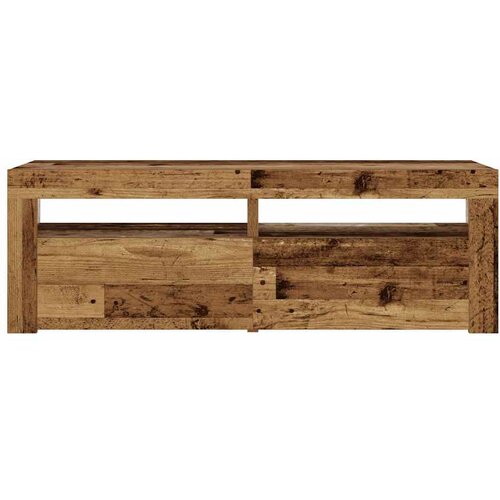  Noćni ormarići 2 kom s LED diodama staro drvo 60x35x40 cm Slike