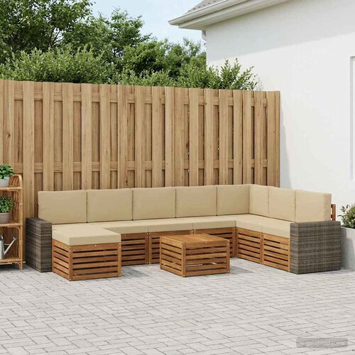  Set vanjskih sofa 9 kom. Prirodna i bež Cijene