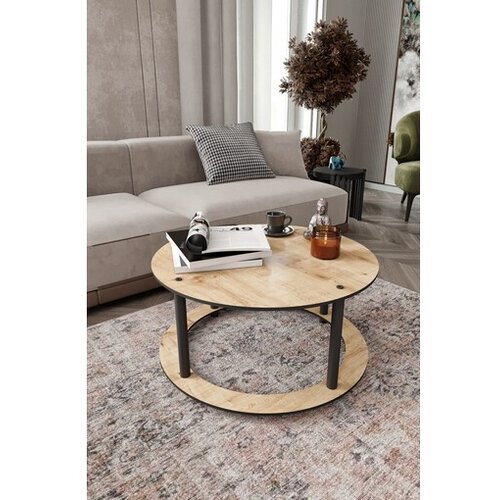 Hanah home Klub sto Hole Round, 70x38x70 cm, Krem Cijene