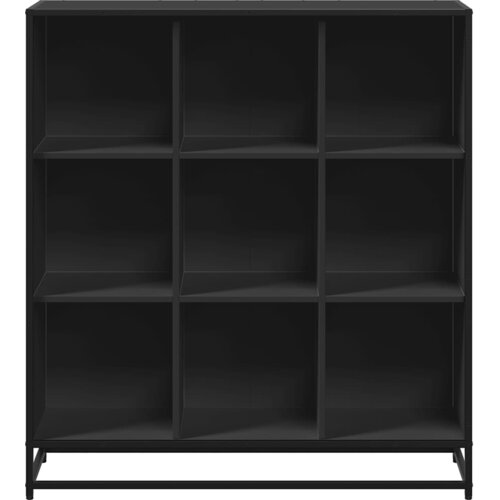  Polica za knjige crna 97,5x33x107,5cm Konstruirano drvo i metal Slike