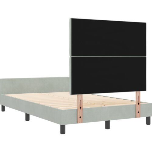 vidaXL Postelja Svetlo siva 120x190 cm Žamet, (22049452) Cene