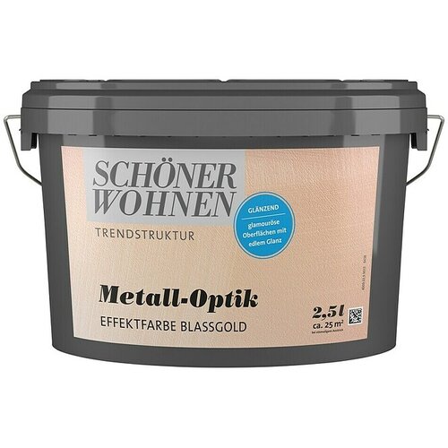 SCH&amp;Ouml;NER WOHNEN-Farbe Trendstruktur Barvni dekorativni omet (Bledo zlata, Sijaj, 2,5 l) Slike