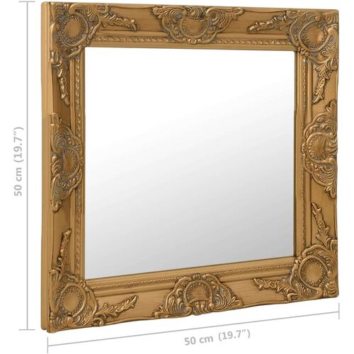 VidaXL Zidno ogledalo u baroknom stilu 50 x 50 cm zlatno Slike