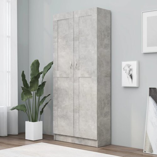 VidaXL Knjižna omara betonsko siva 82,5x30,5x185,5 cm iverna plo&amp;scaron;ča Slike
