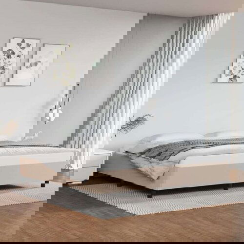  Za krevet boja cappuccina 200x200 cm od umjetne kože Slike