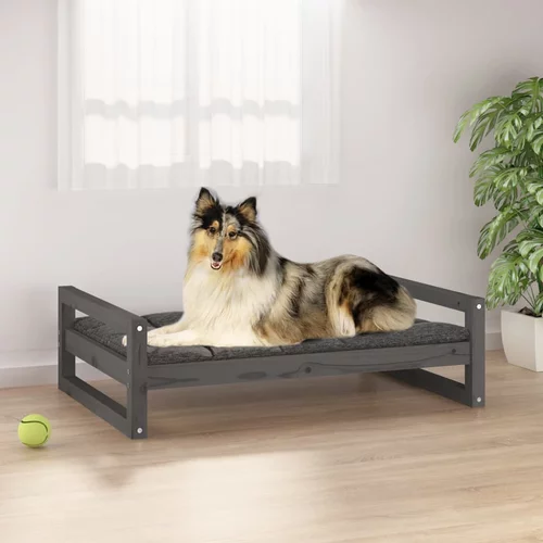  krevet za pse sivi 95,5 x 65,5 x 28 cm od masivne borovine