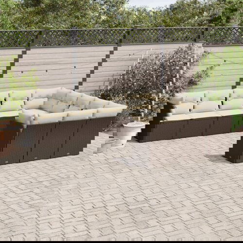 vidaXL 11-dijelni set vrtnih sofa od poliratana s jastucima smeđi Cijene