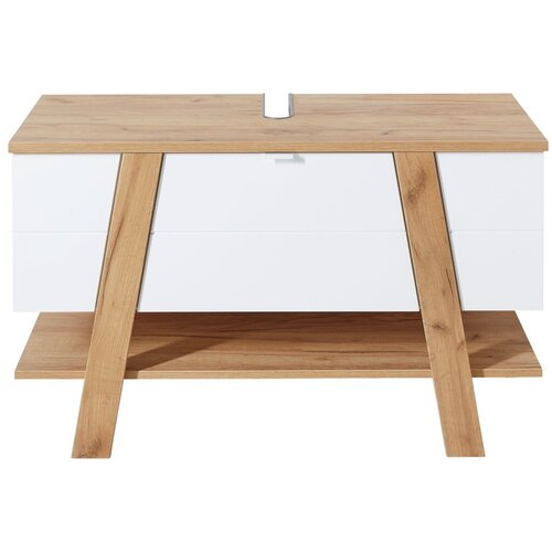 Germania Bijeli ormarić za umivaonik u dekoru hrasta 111x67cm Novolino - Slike