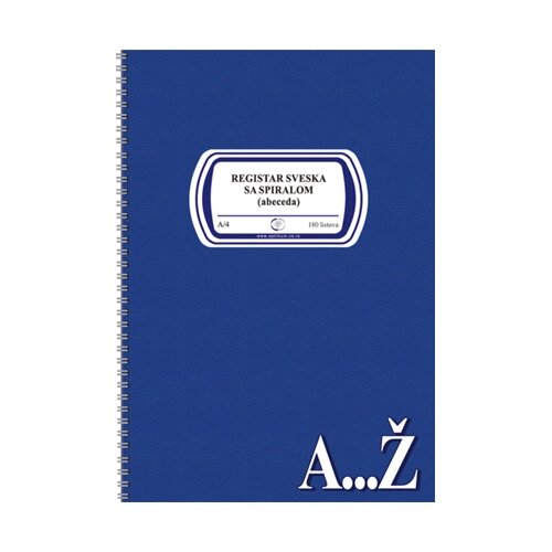 Registar SVESKA A4 SPIRALA ABECEDA 180 6695 Slike