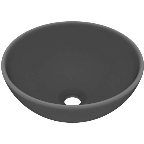 VidaXL luksuzni okrugli umivaonik mat tamnosivi 32,5 x 14 cm keramički Slike