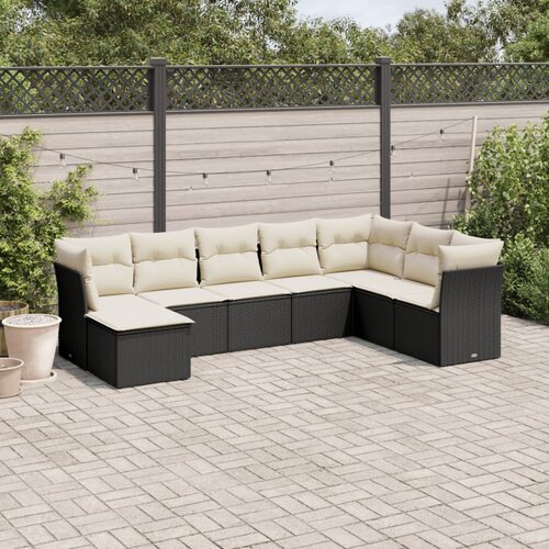  8-dijelni set vrtnih sofa od poliratana s jastucima crni Cijene