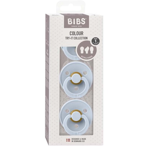 Bibs Try-It Size 1: 0+ months set za otroke od rojstva Baby Blue 3 kos Slike
