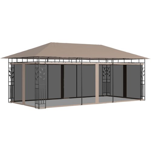 vidaXL Paviljon z mrežo proti komarjem 6x3x2,73 m taupe 180 g/m² Cene