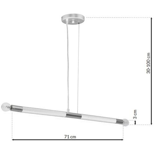  Luster na sajli BASTONE WHITE 2xE14/40W/230V bela/sjajni hrom Slike