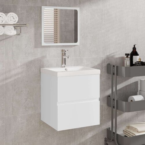  Kupaonski ormarić s Lavabo - Umivaonikom i ogledalom bijeli - Bijela 41 x 38.5 x 45 cm 1 Cijene
